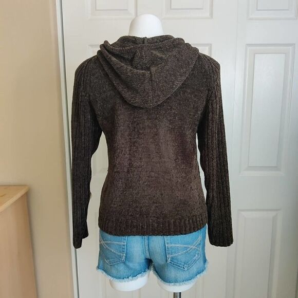 Style & Co. velour zip front hoodie cardigan sz SP - Picture 4 of 8